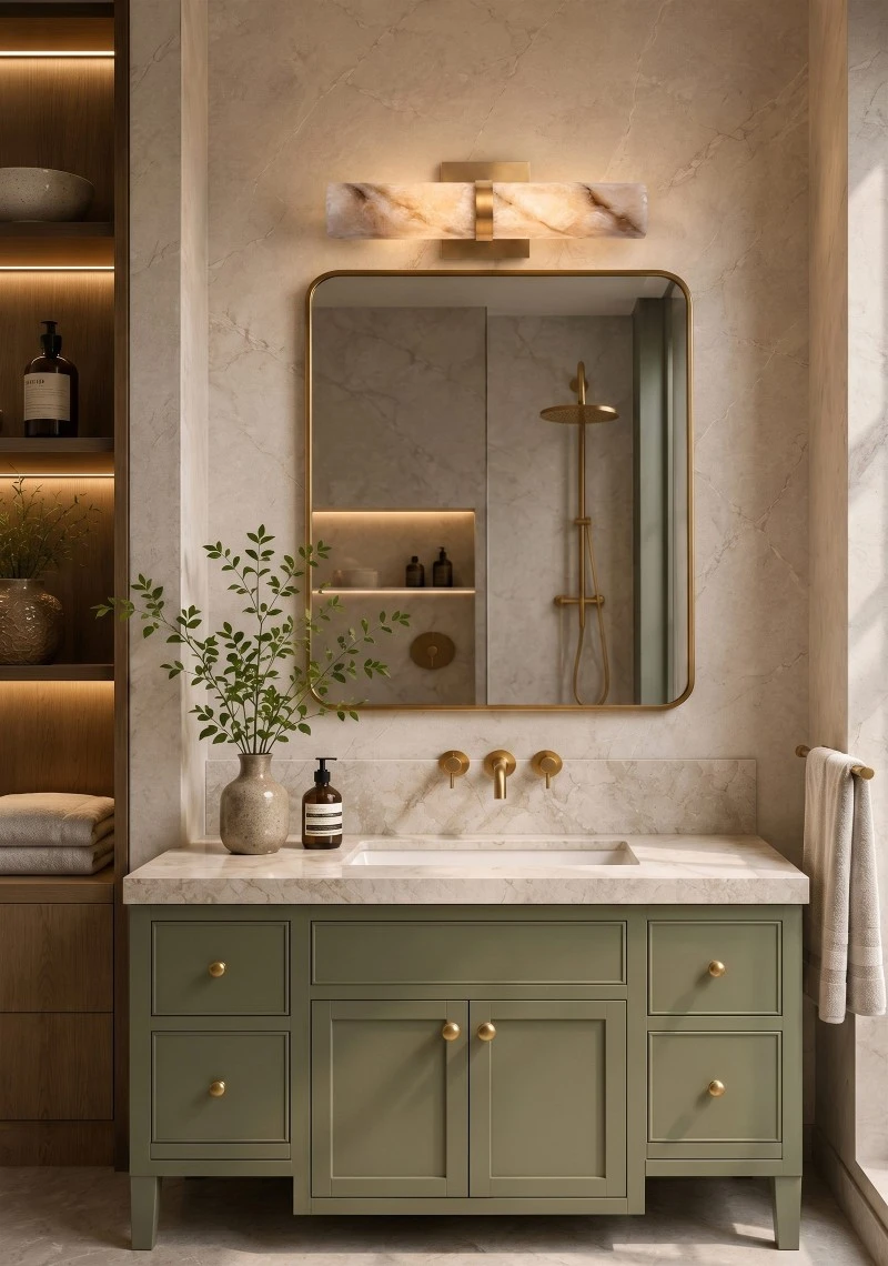 Modern Natural Alabaster Wall Sconce for Bathroom Modern Natural Alabaster Wall Sconce for Bathroom